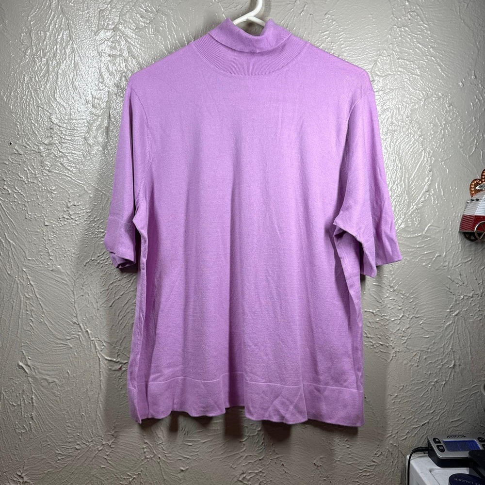 Talbots Half Sleeve Turtleneck Pullover Sweater Pink Womens Plus Size 2X‎